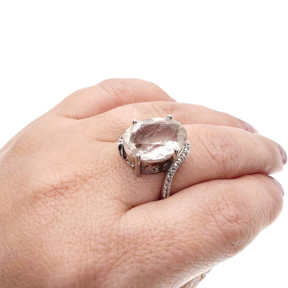 BBJ Sterling Silver and Natural Quartz Small Ring 4.7”